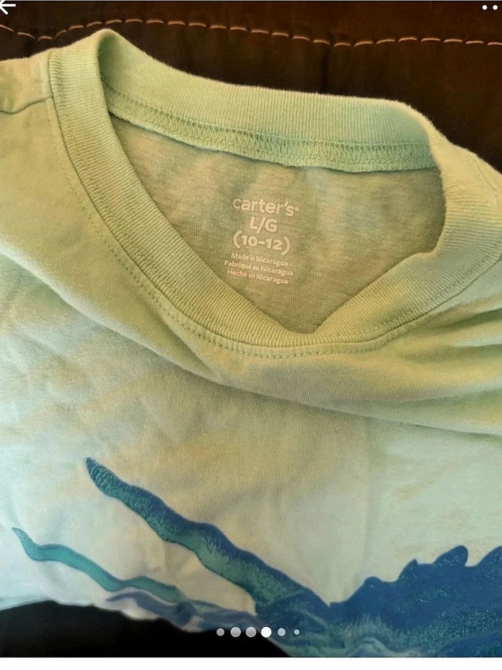 Carter's Boys Dinosaur Graphic Tee Green & Blue size 10/12